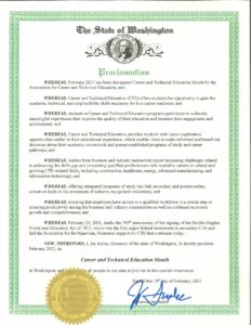 Image of CTE Month Proclamation